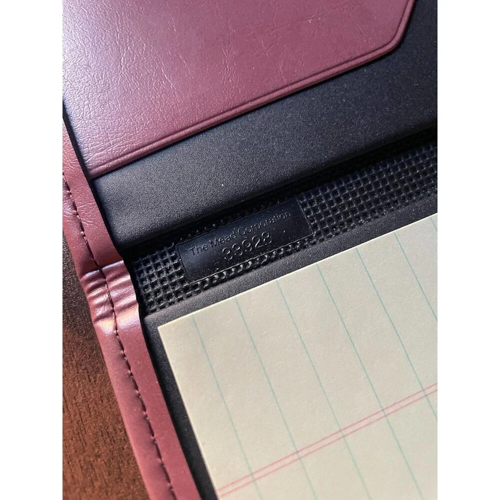 Vintage 80s Cambridge Burgundy Executive Padfolio Brass Corners Portfolio Folder